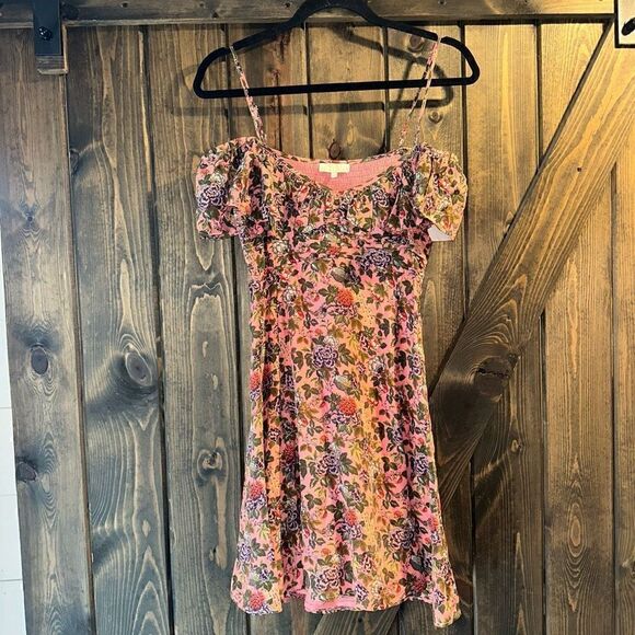 NWT ByTimo Floral Ruffle Cold Shoulder Dress - Picture 5 of 8
